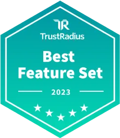 Trust Radius badge for Best Feature Set 2023