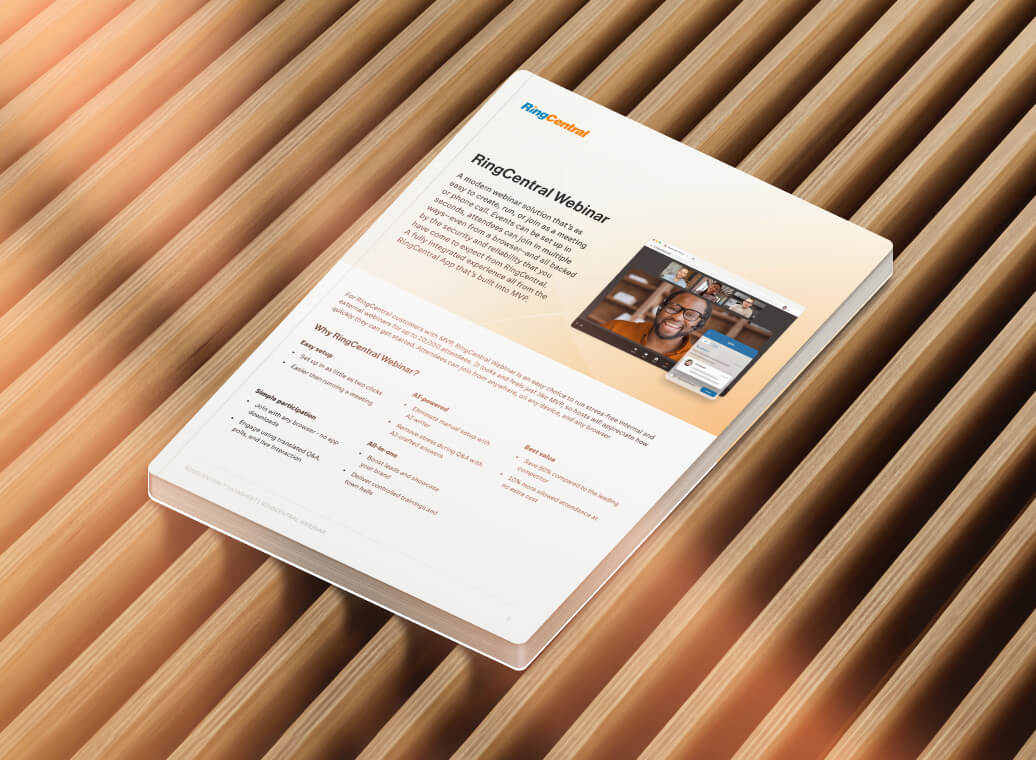 RingCentral Webinar datasheet