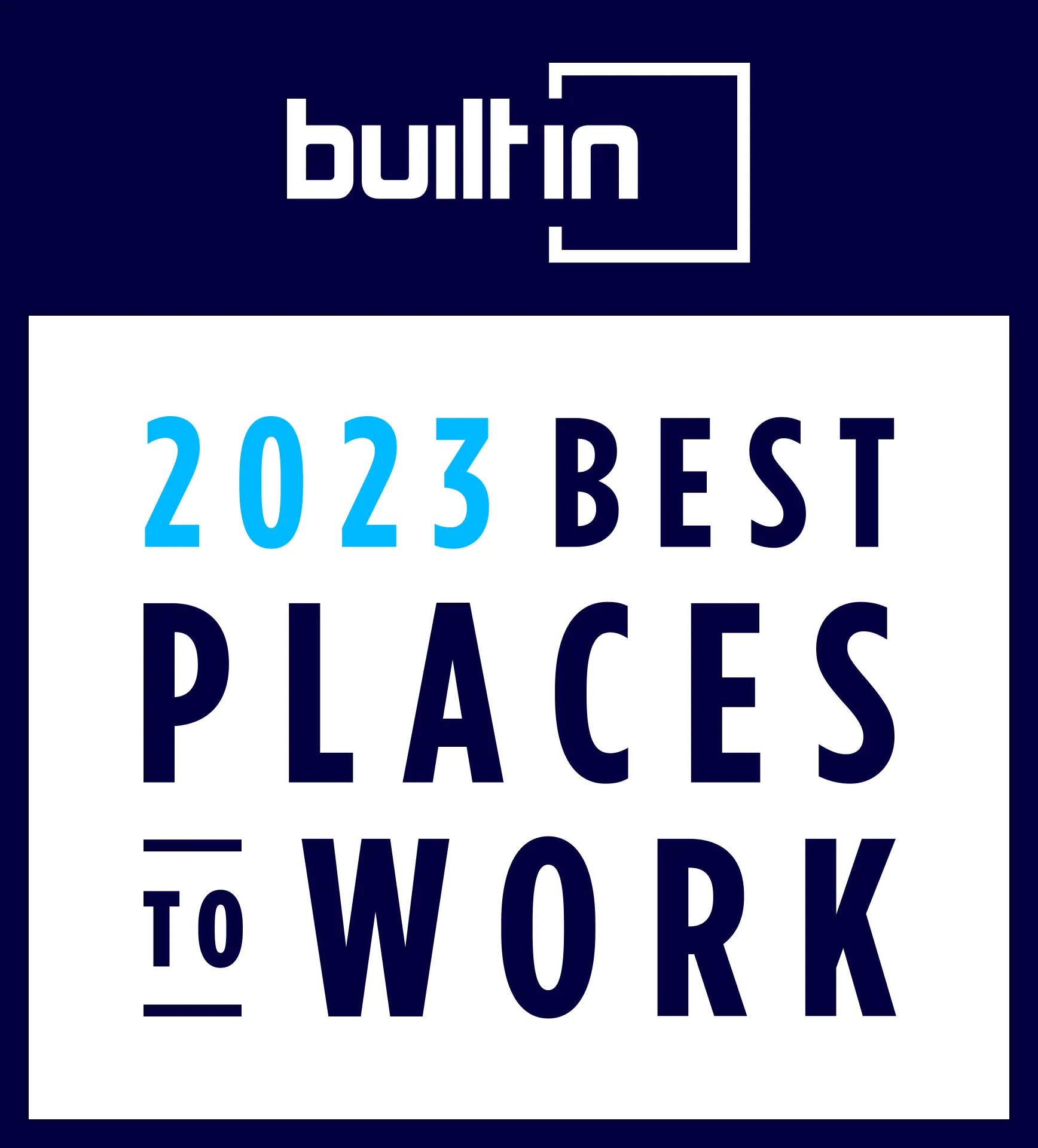 Built In Best Places to Work 2023 logo